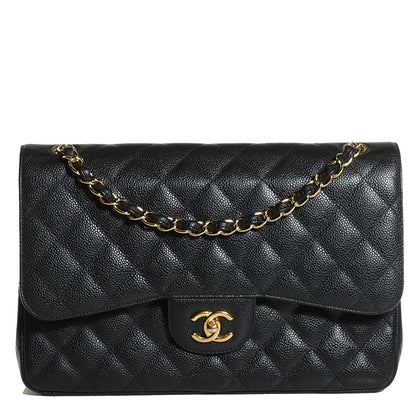 Chanel Caviar Quilted Jumbo Double Flap Black 1 of 8