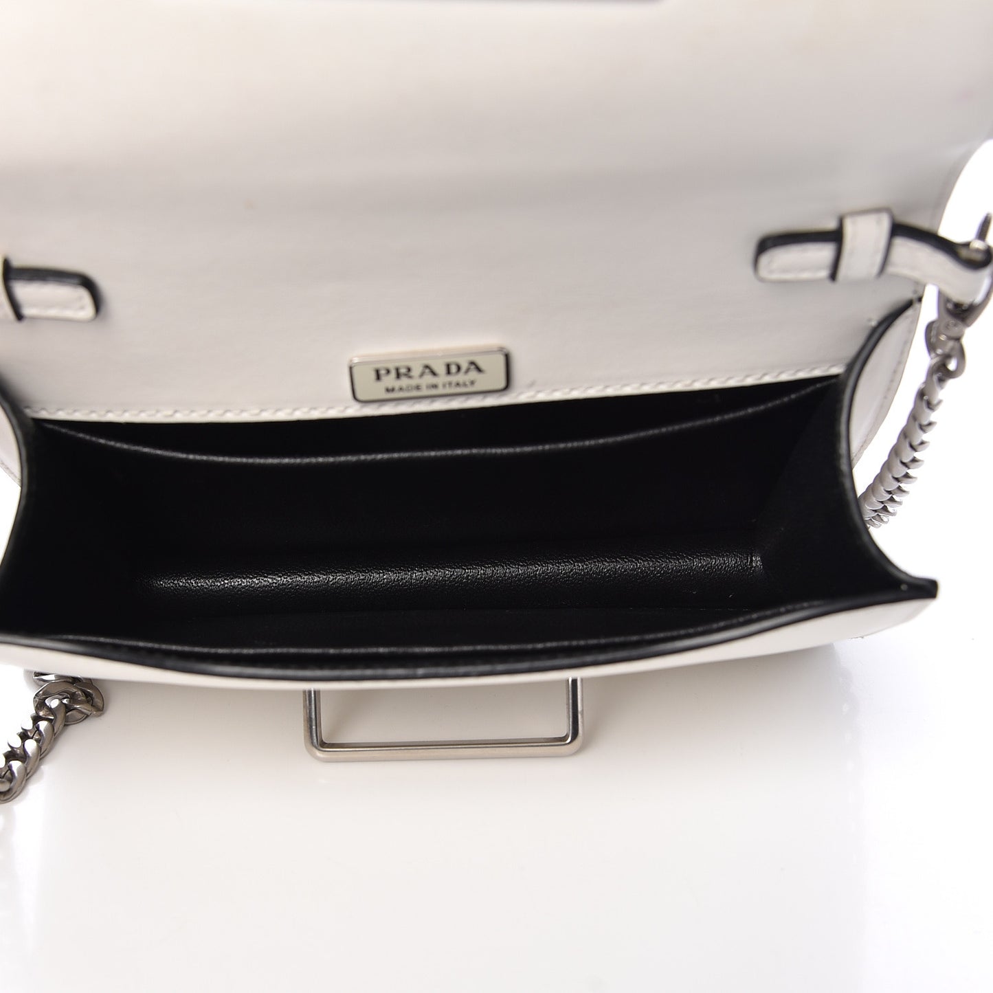 City Calfskin Saffiano Studded Cahier Bag White