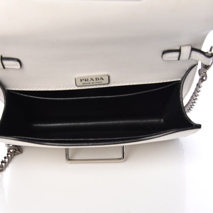 Prada City Calfskin Saffiano Studded Cahier Bag White 5 of 12