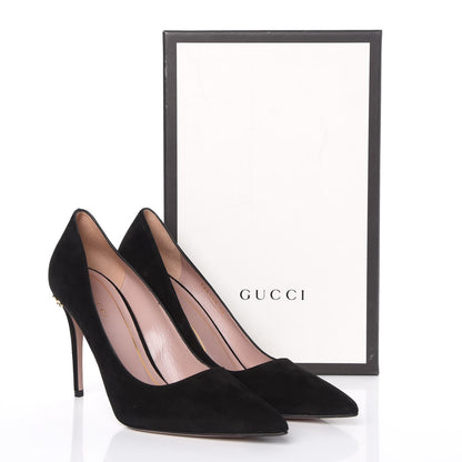 Gucci Kid Scamosciato Pumps 38 Nero Black 9 of 9