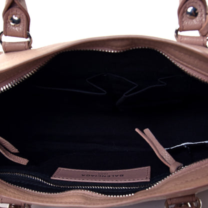 Balenciaga Shiny Goatskin Silver Metallic Edge Hardware S City Rose Des Sables 4 of 4