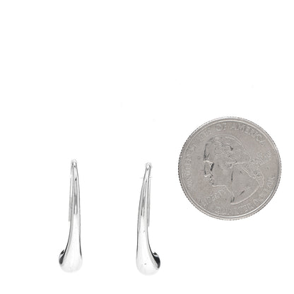 Tiffany Sterling Silver Elsa Peretti Teardrop Hoop Earrings 2 of 3