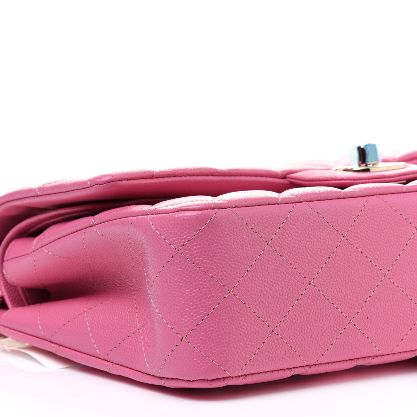 Caviar Quilted Medium Double Flap Pink