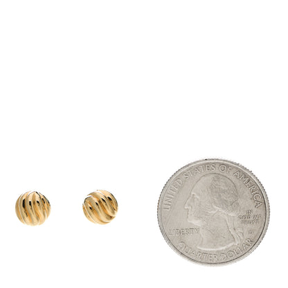 David Yurman 18K Yellow Gold 8mm Sculpted Cable Earrings 2 of 4