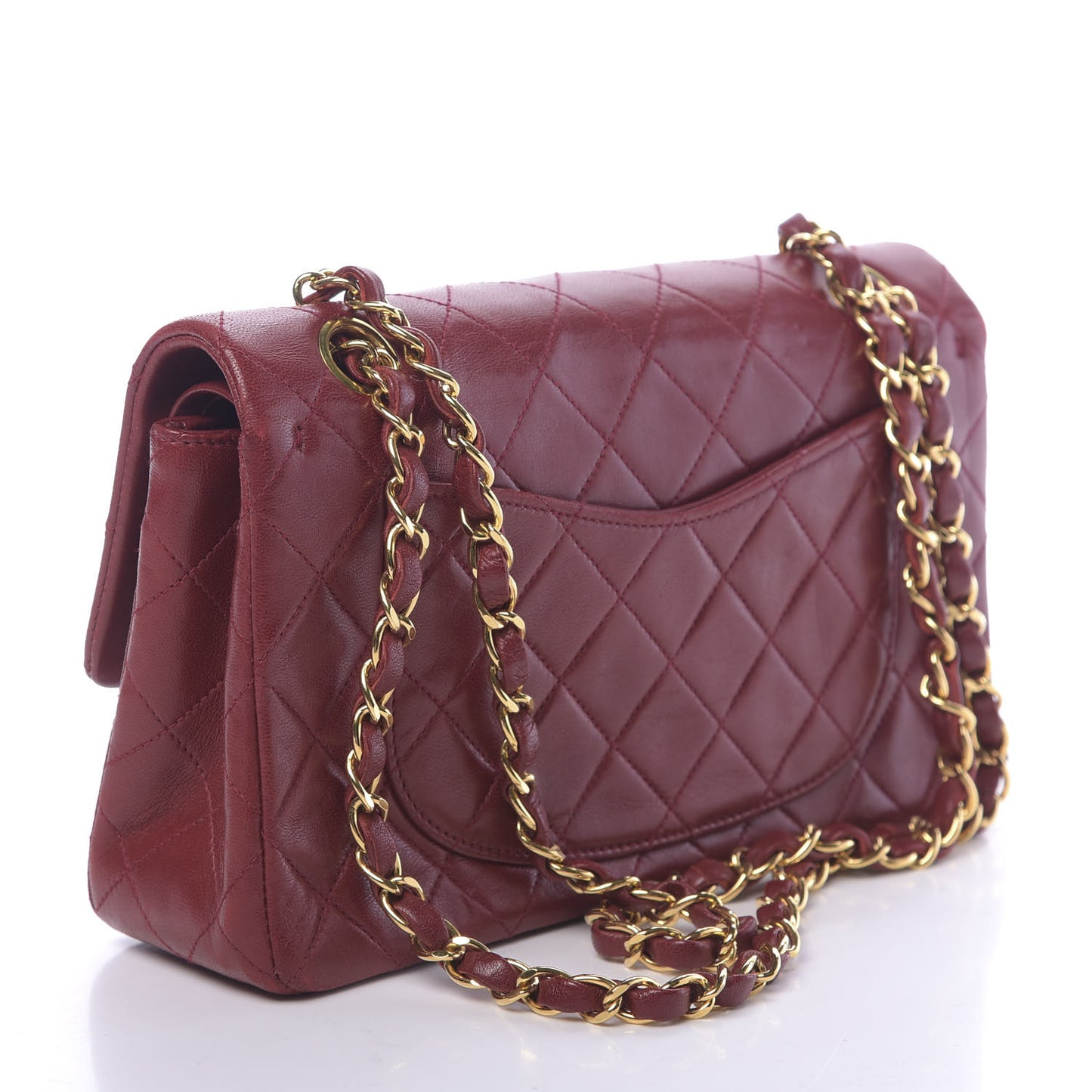 Lambskin Quilted Small Double Flap Red