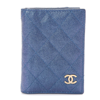 Chanel Iridescent Caviar Quilted Card Holder Wallet Dark Blue 1 of 6