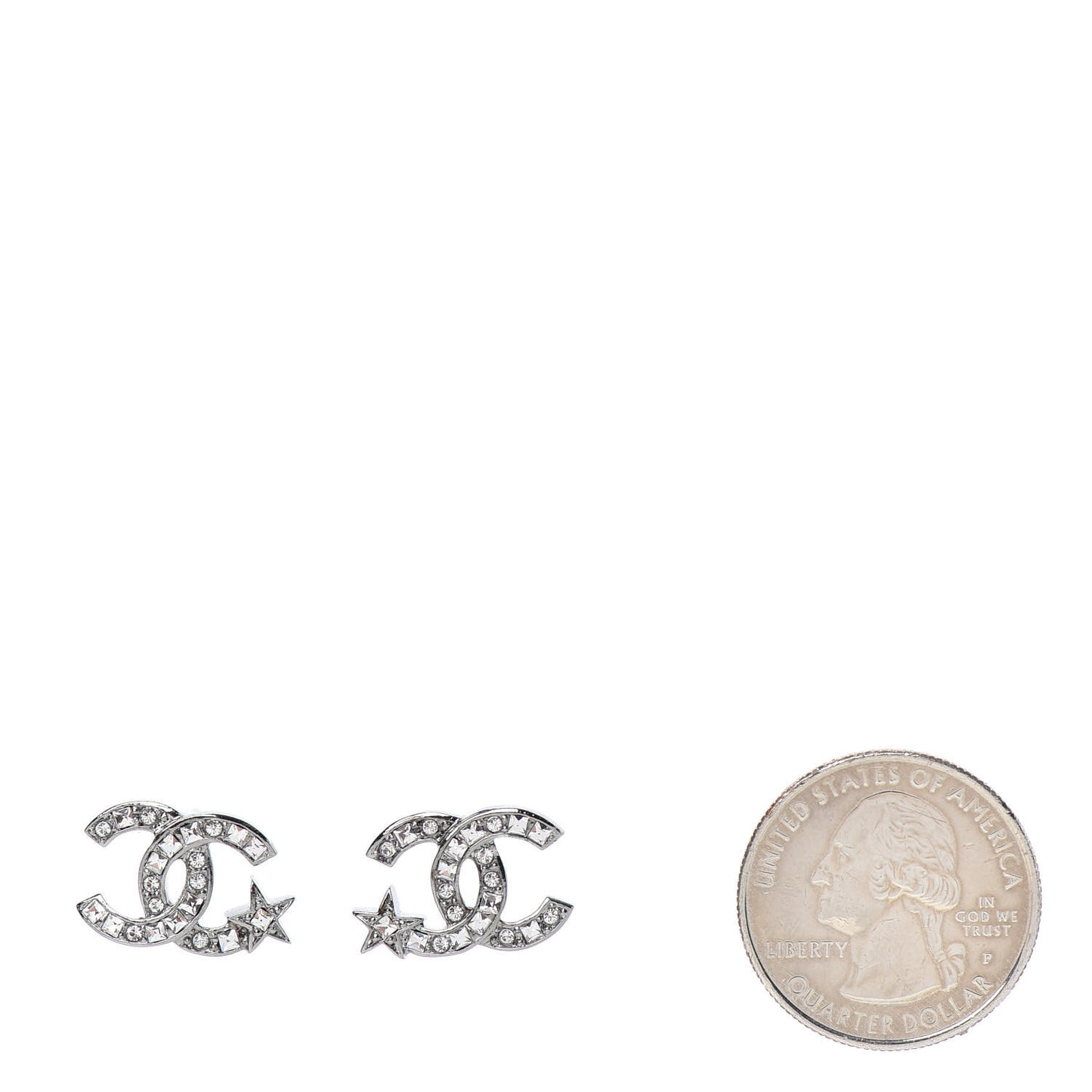 Crystal CC Starfall Earrings Silver