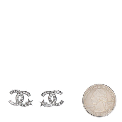 Chanel Crystal CC Starfall Earrings Silver 2 of 4
