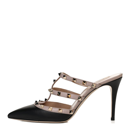 Valentino Garavani Nappa Rockstud 90mm Cage Mules 41 Black Poudre 1 of 10
