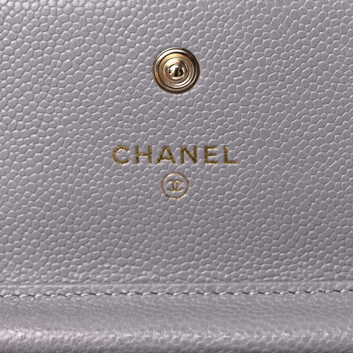 Caviar Quilted Miss Coco Clutch With Chain Grey