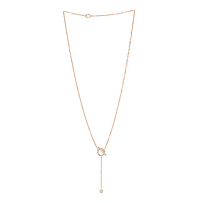 Hermes 18K Rose Gold Diamond Finesse Lariat Necklace 3 of 5
