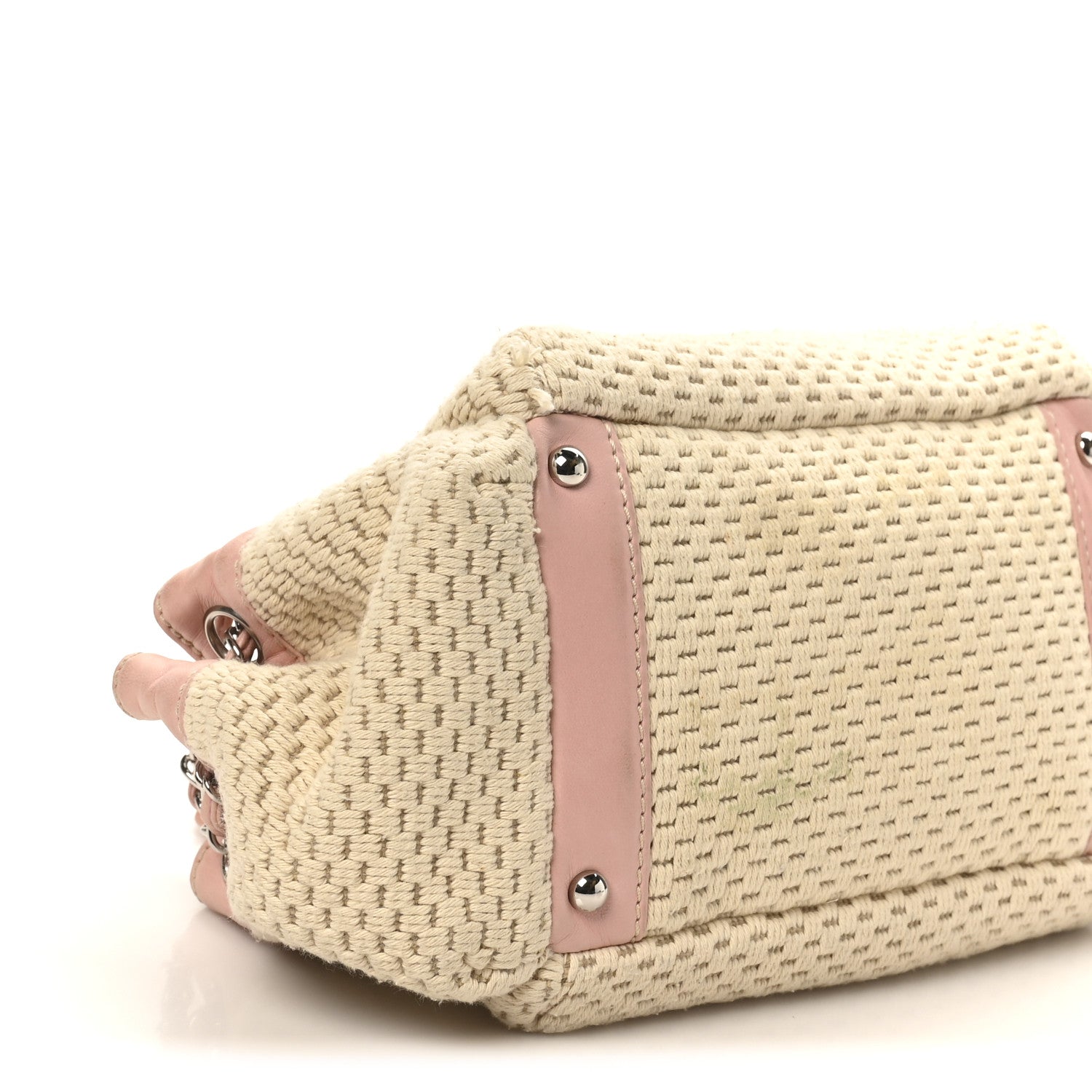 Chanel Canvas Woven Lambskin Lax Accordion Hobo Pink 9 of 12
