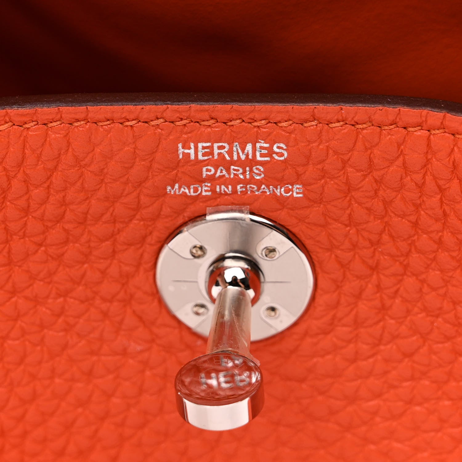 Hermes Taurillon Clemence Mini Lindy 20 Feu 6 of 11