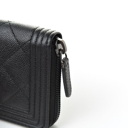 Chanel Caviar Quilted Small Boy Zip Around Wallet Black 9 of 10