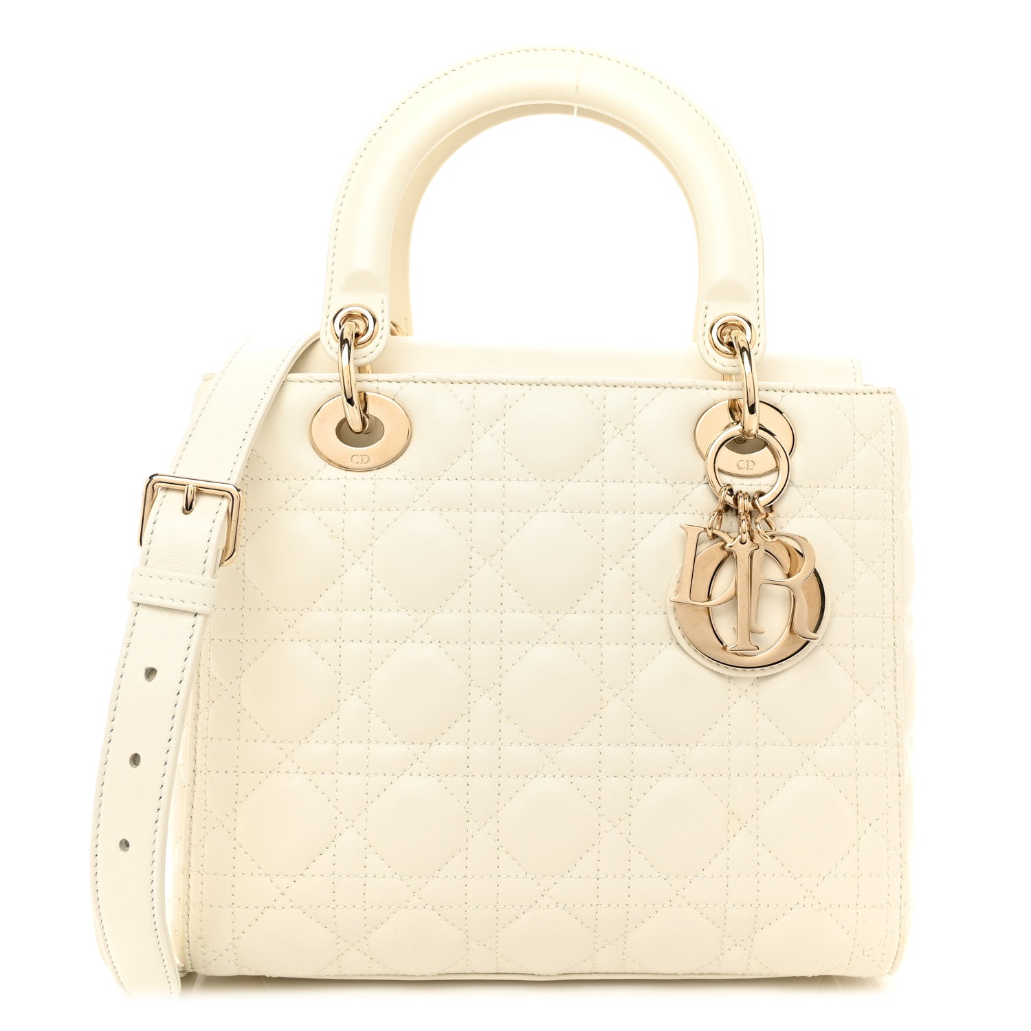 Christian Dior Lambskin Cannage Medium Lady Dior White 1 of 10