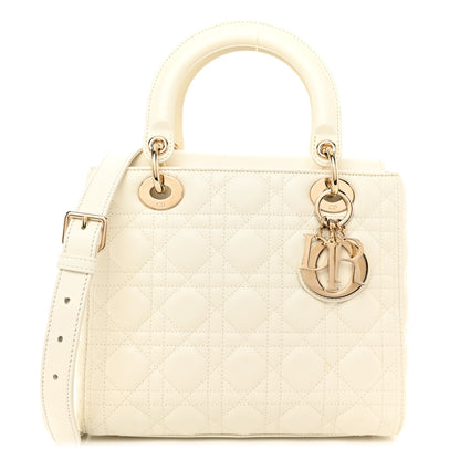 Christian Dior Lambskin Cannage Medium Lady Dior White 1 of 10
