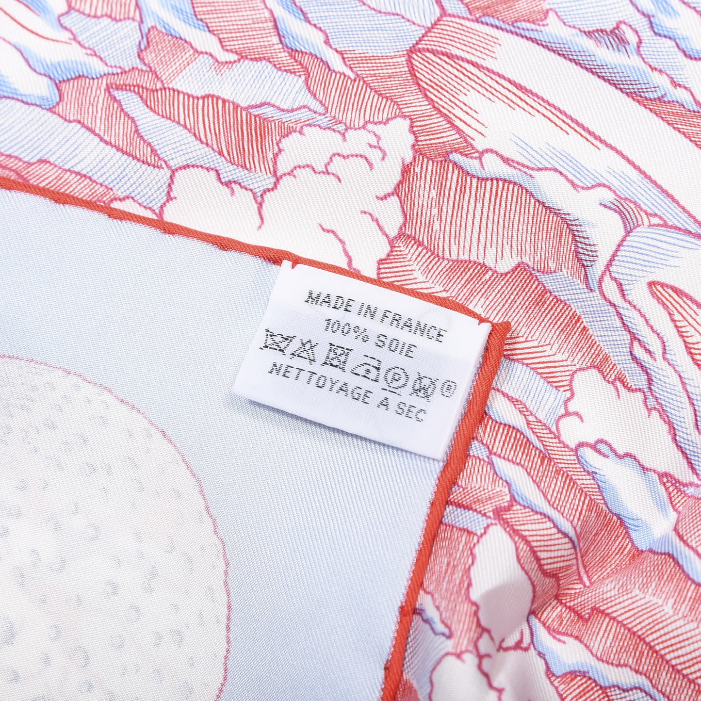 Silk Cosmographia Universalis Scarf 90 Ciel White Rouge