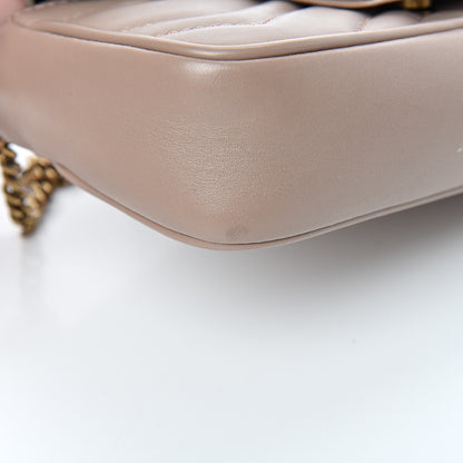 Gucci Calfskin Matelasse Super Mini GG Marmont Shoulder Bag Porcelain Rose 12 of 18