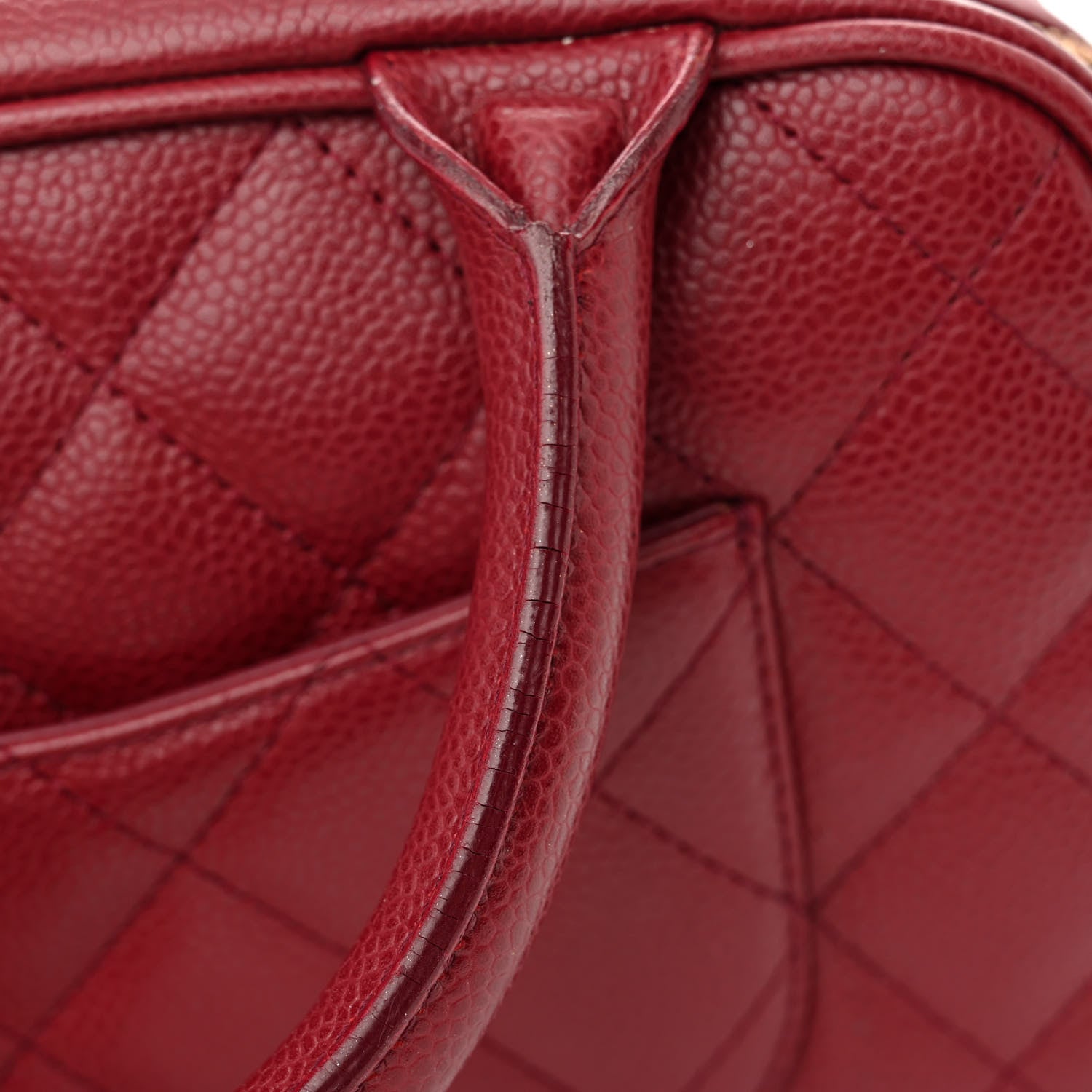 Chanel Caviar Quilted Small Bowler Dark Red 12 of 13