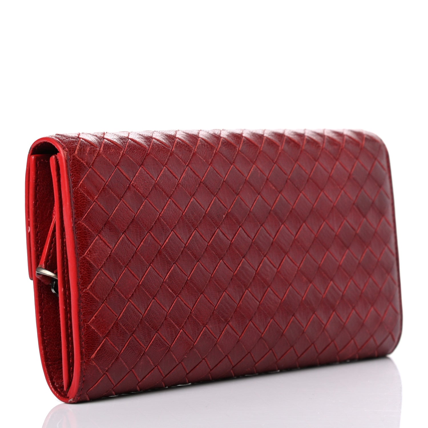 Bottega Veneta Nappa Intrecciato Continental Flap Wallet Cassis 3 of 8