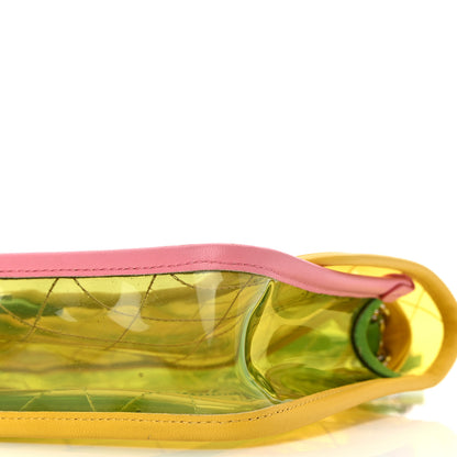 Chanel PVC Lambskin Stitched Medium Coco Splash Flap Yellow Green Pink 10 of 10