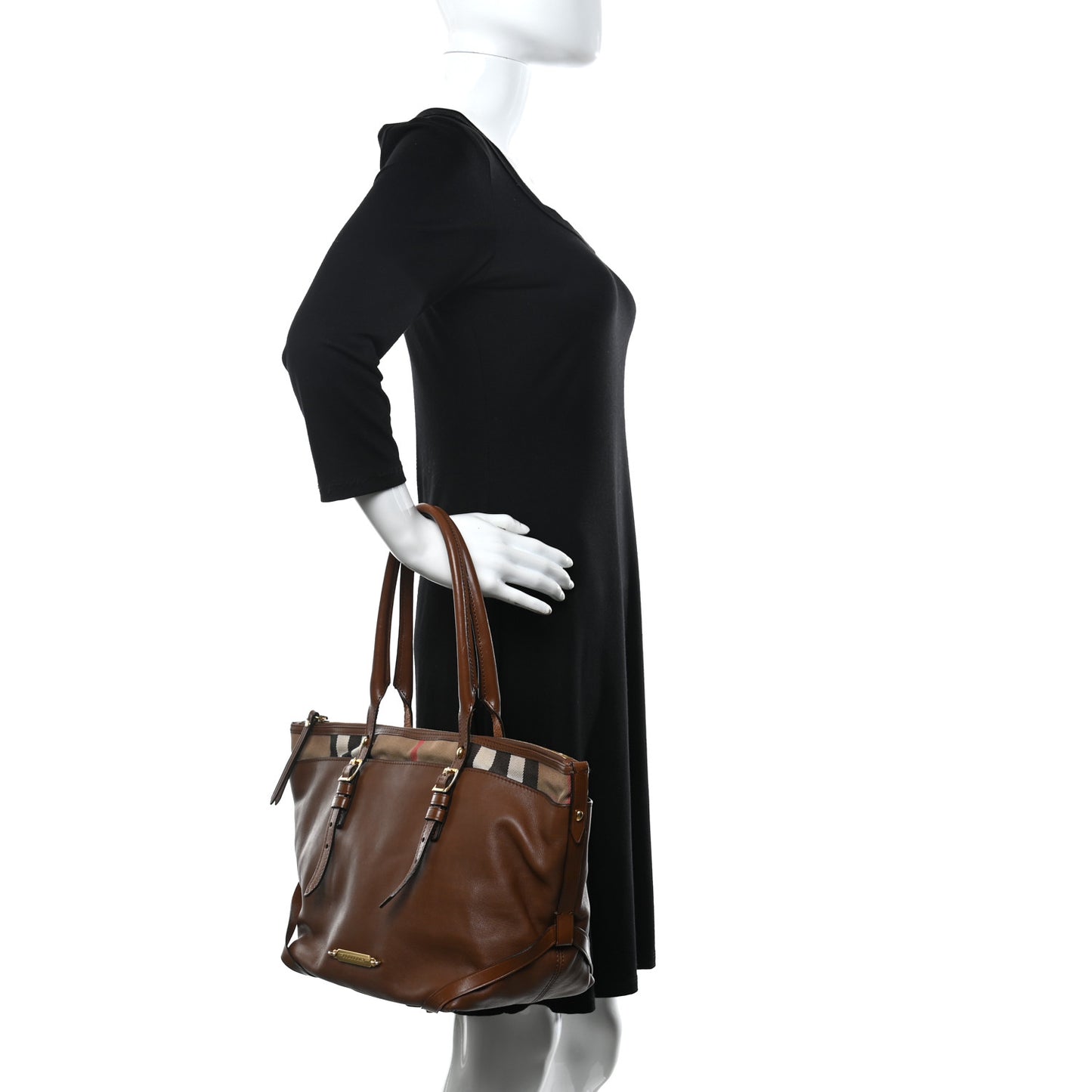 Calfskin House Check Small Salisbury Tote Brown