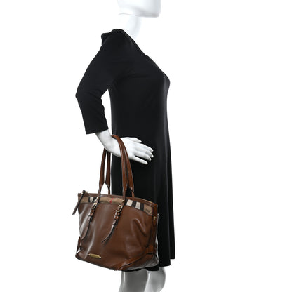 Burberry Calfskin House Check Small Salisbury Tote Brown 2 of 16