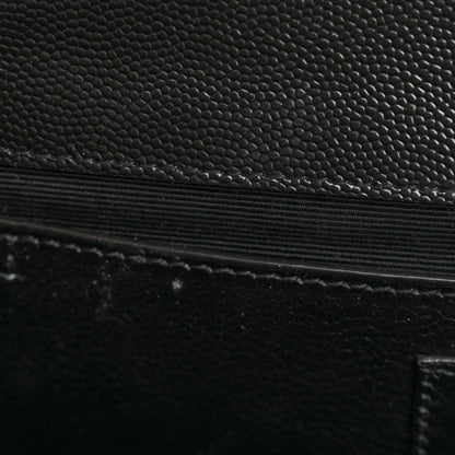Saint Laurent Grain De Poudre Textured Mixed Matelasse Triquilt Medium Monogram Satchel Black 11 of 12