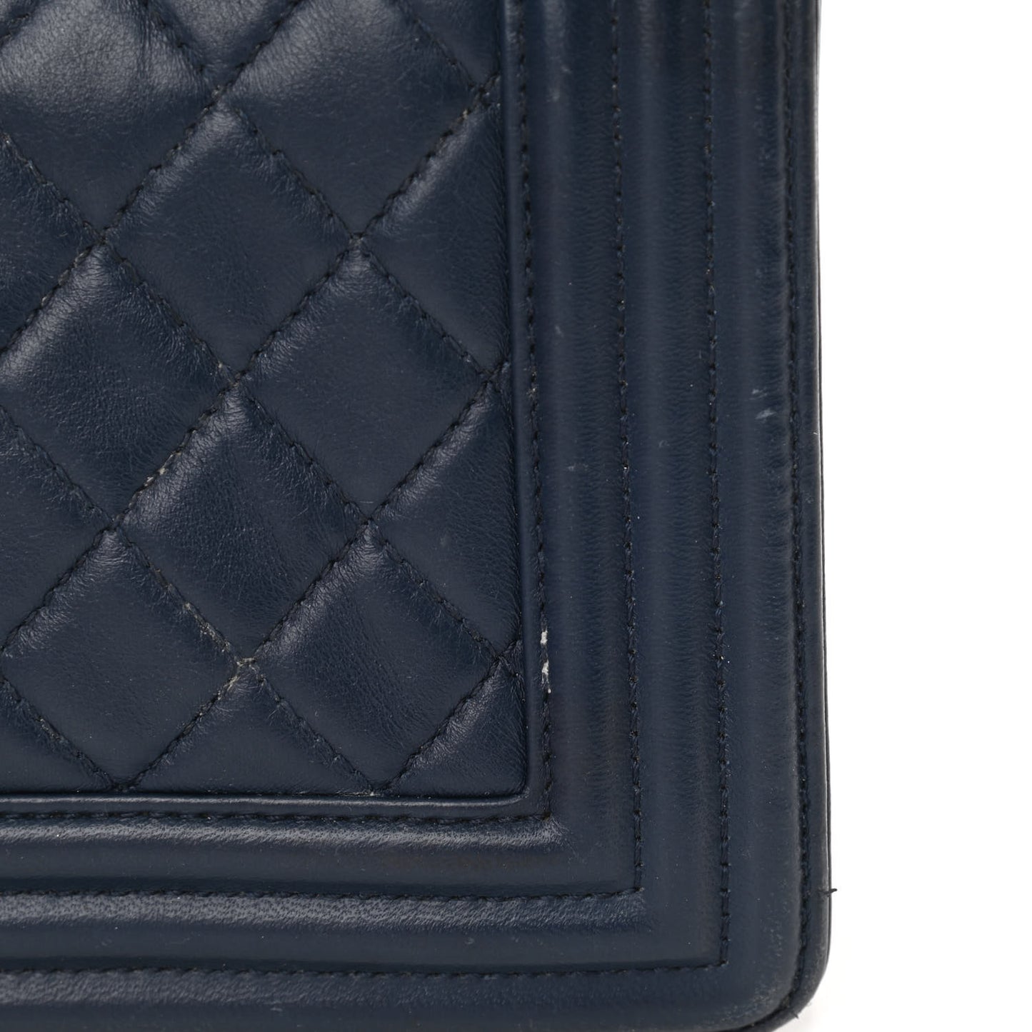 Lambskin Quilted Medium Boy Flap Blue