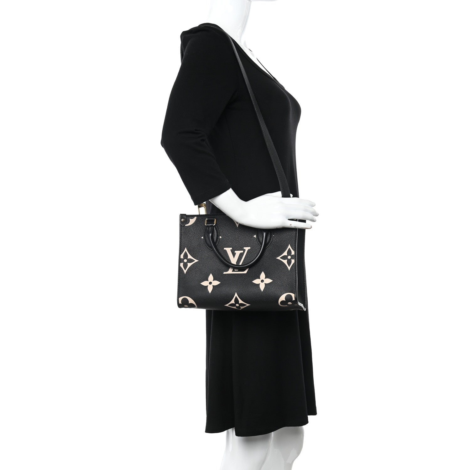Louis Vuitton Empreinte Monogram Giant Onthego PM Black Beige 2 of 9