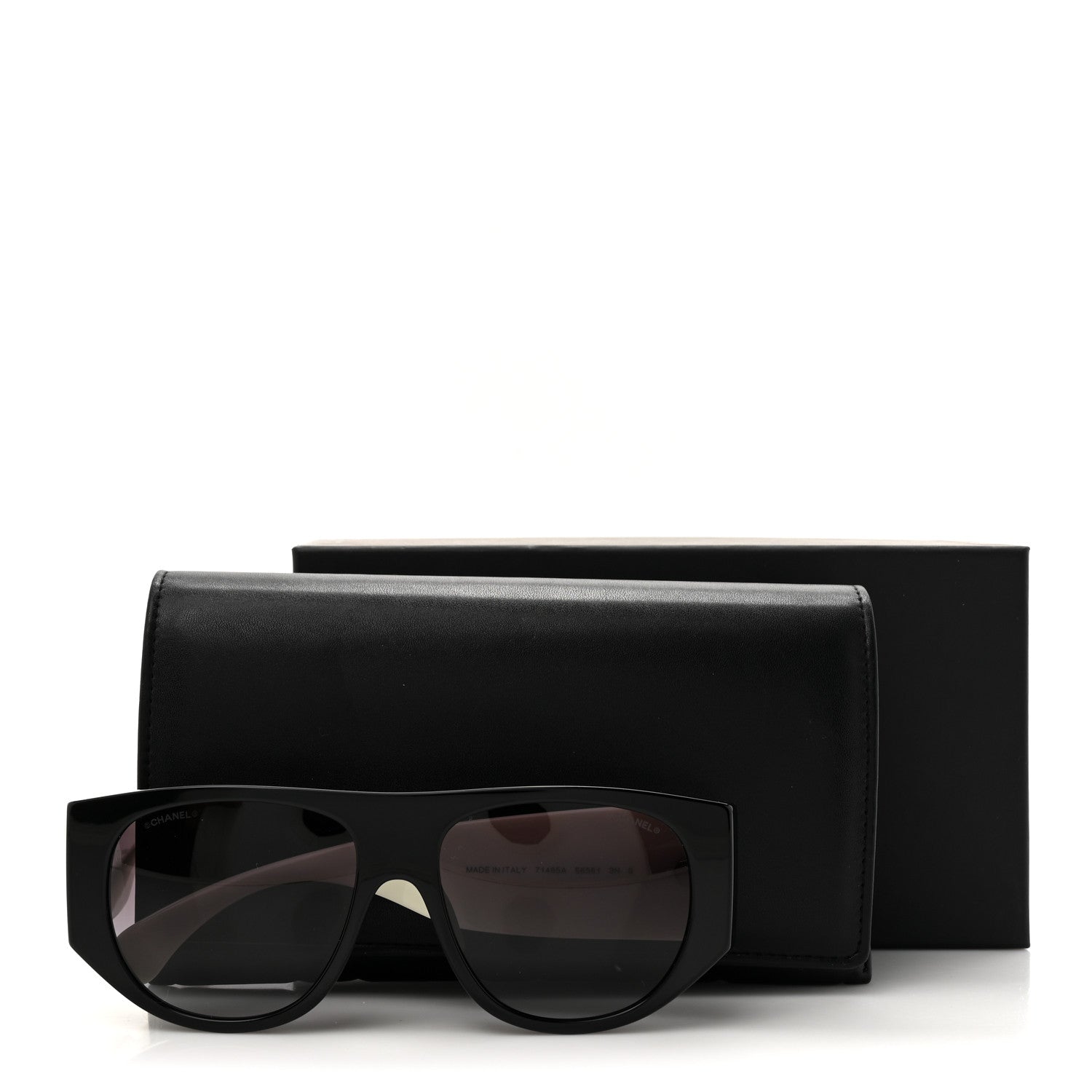 Chanel Acetate Quilted CC Pilot Sunglasses 71465 White Black