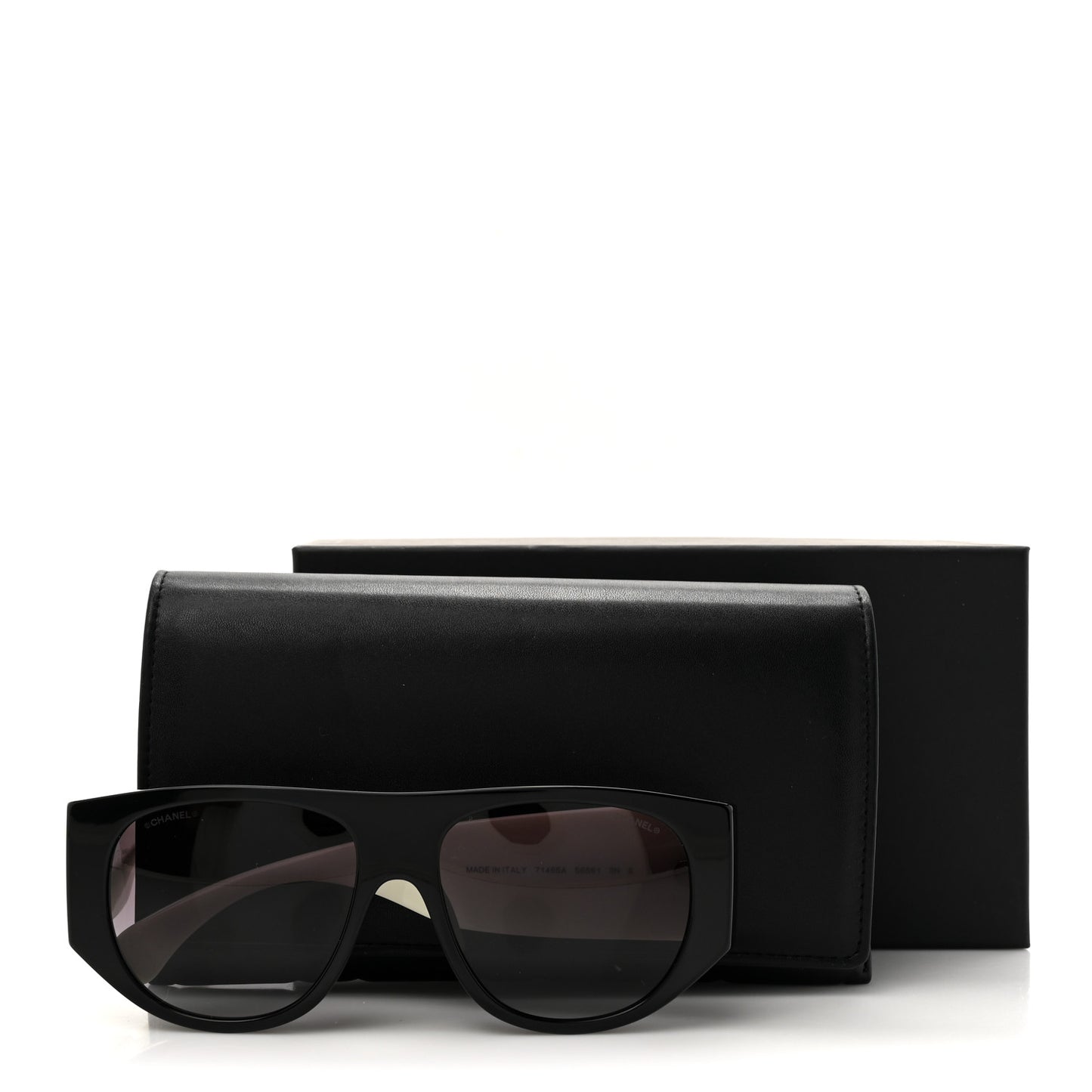 Acetate Quilted CC Pilot Sunglasses 71465 White Black