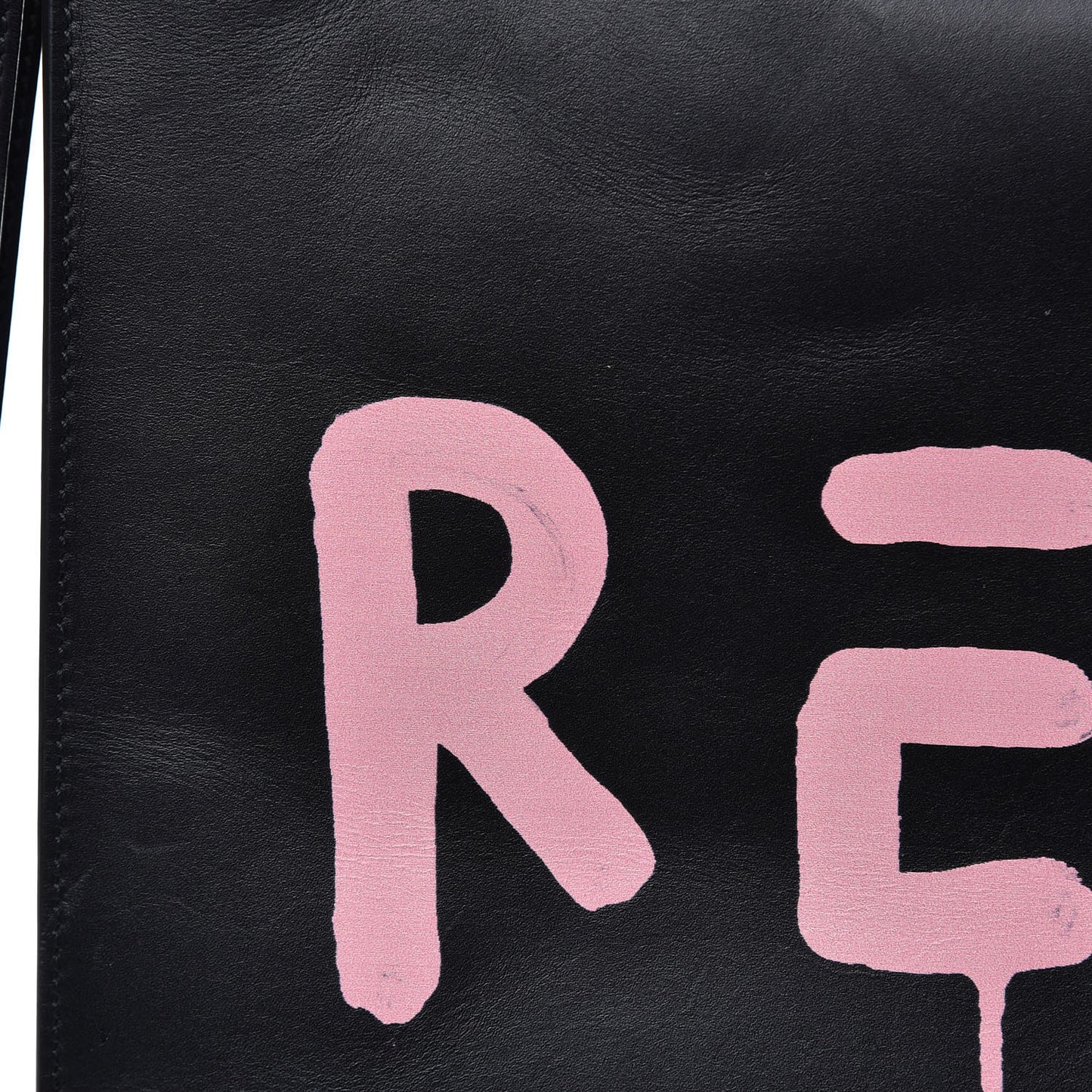 Calfskin GucciGhost Real Medium XL Tote Black Pink