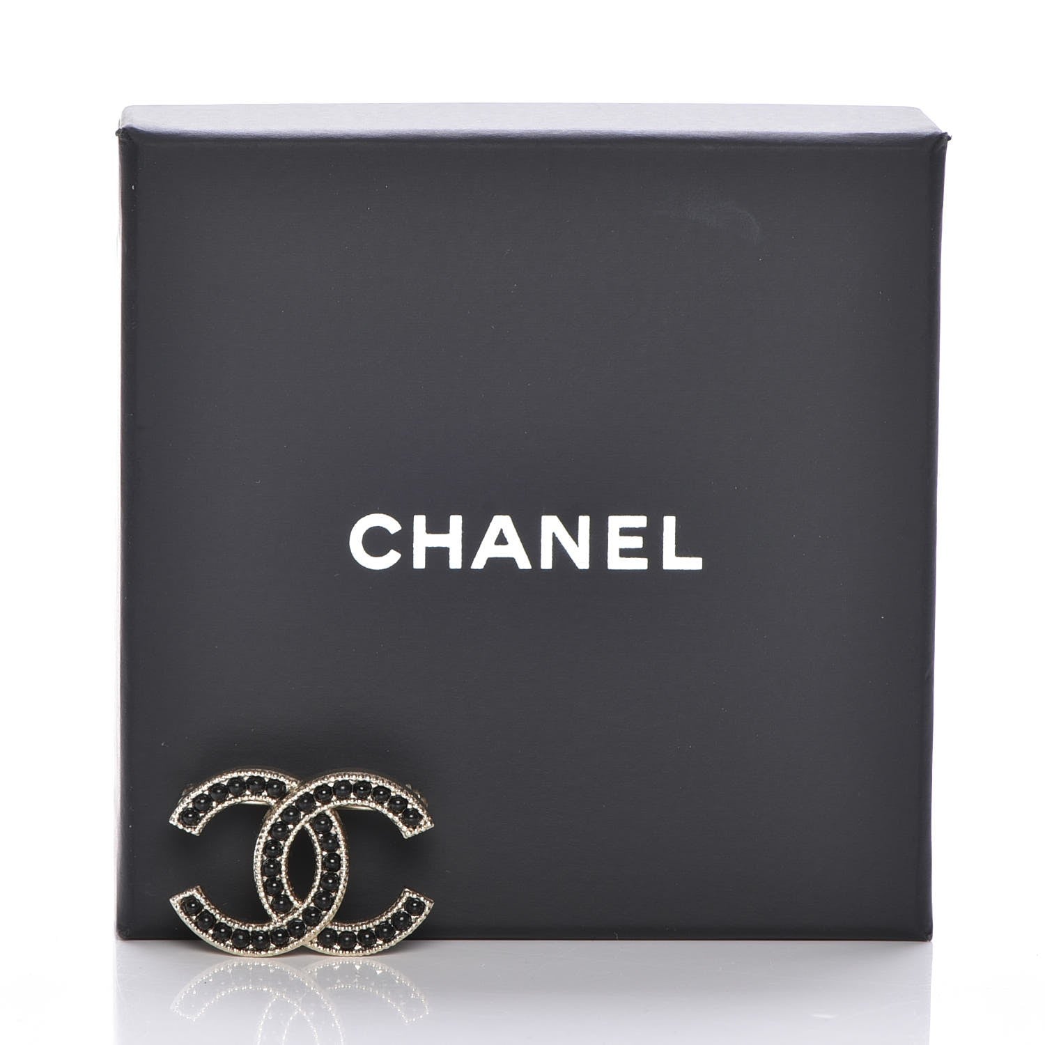 Chanel Bead CC Brooch Black Light Gold 5 of 5