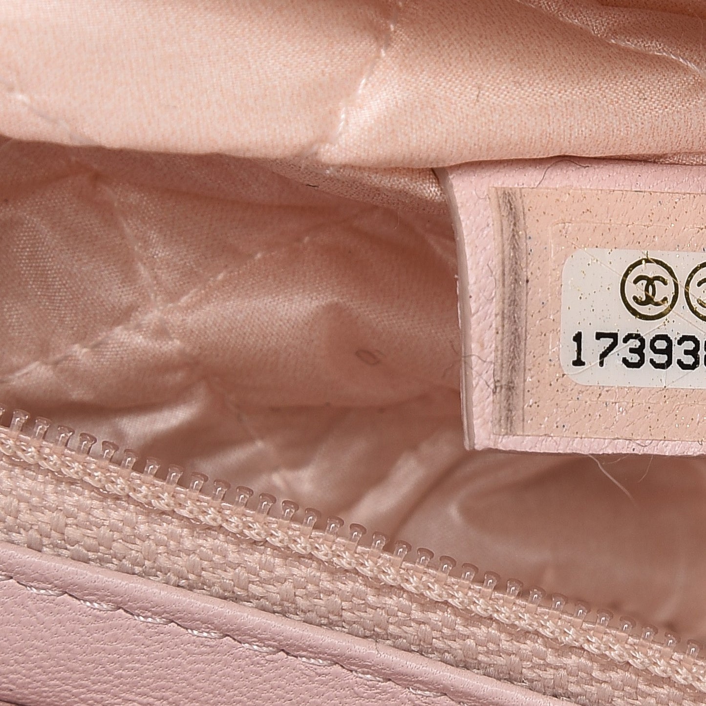 Lambskin Quilted Flap Cosmetic Case Light Pink