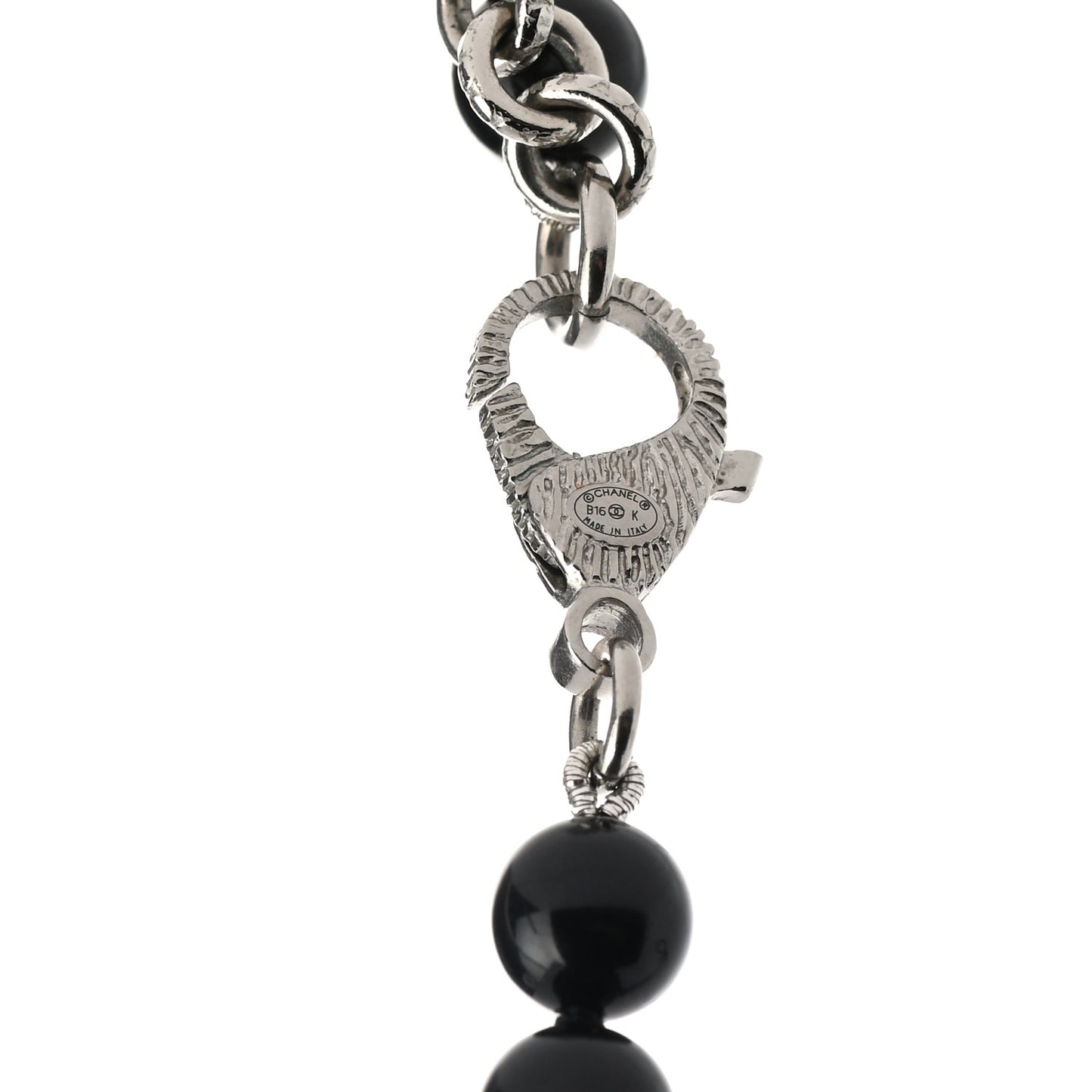 Ruthenium Baguette Crystal CC Beaded Long Necklace Black