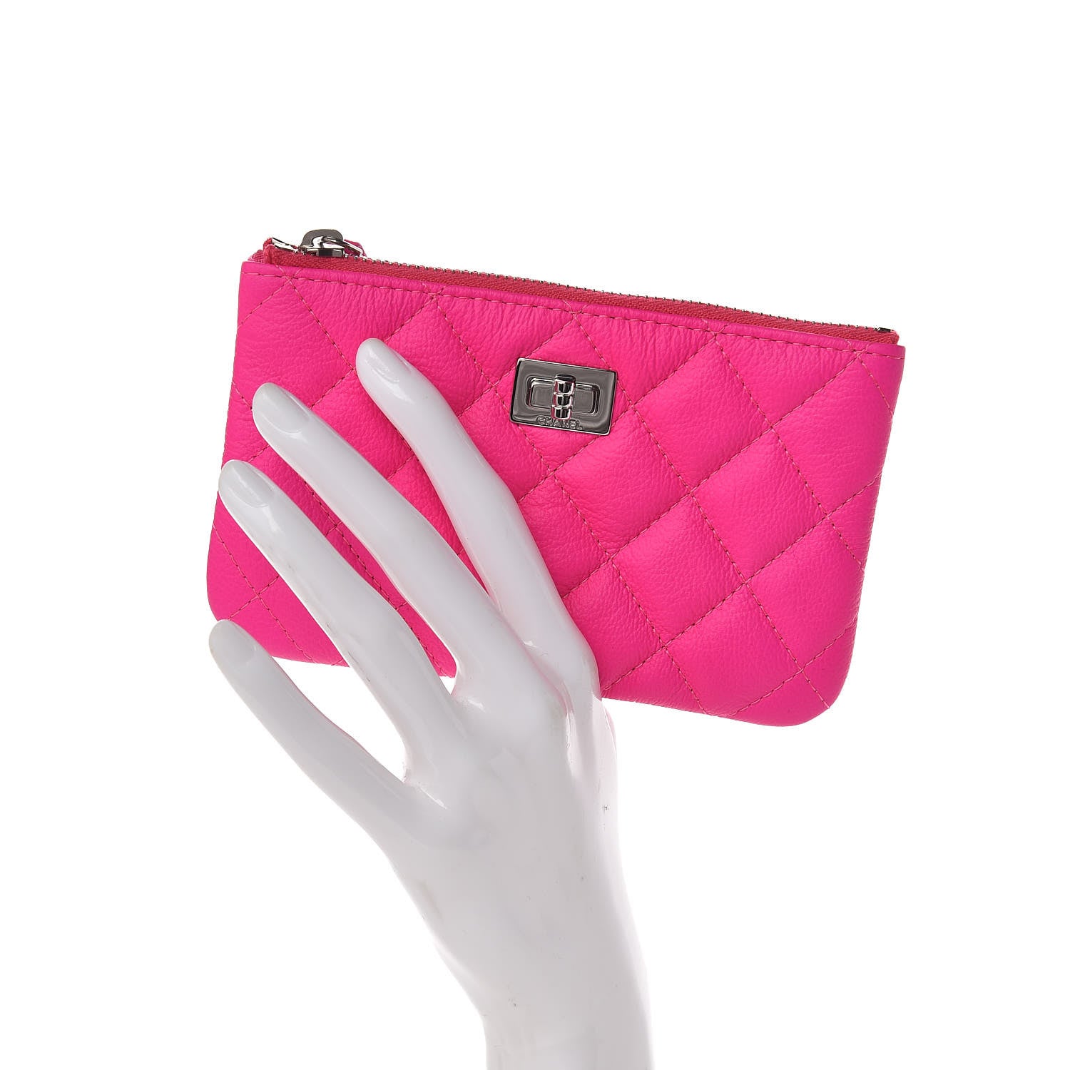 Chanel Goatskin Quilted Small Reissue Cosmetic Case Pink 1 of 7