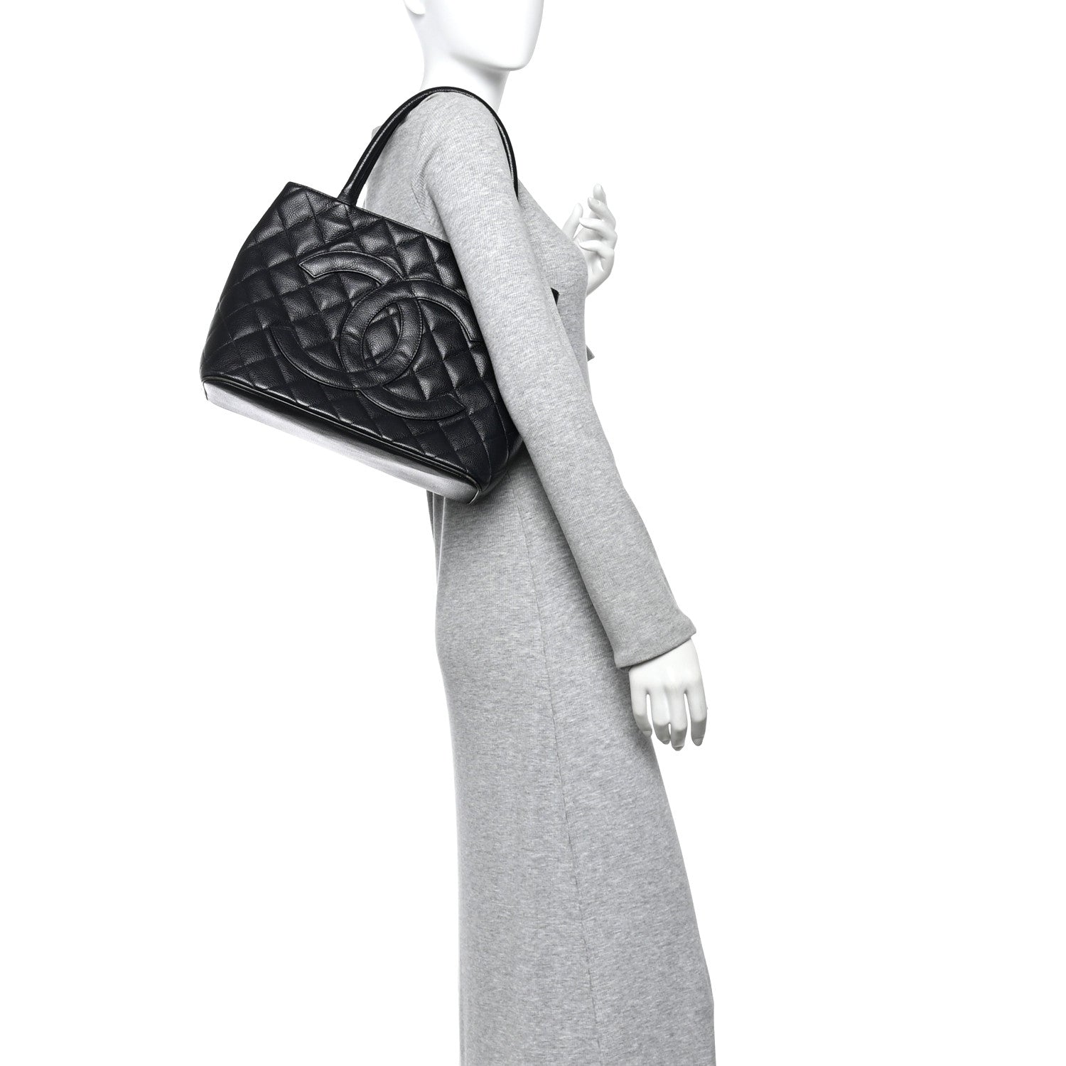 Chanel Caviar Quilted Medallion Tote Navy 2 of 16