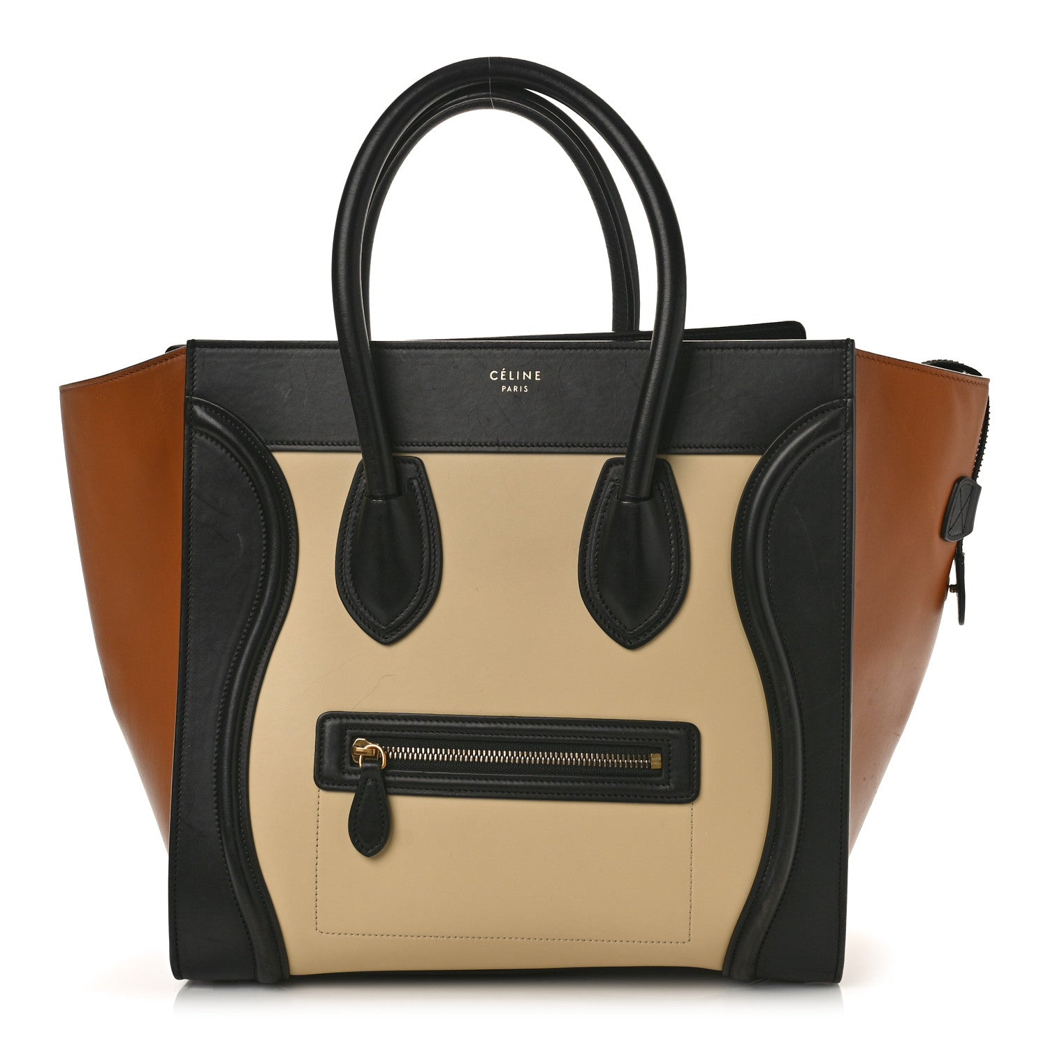 Celine Satin Calfskin Mini Tri-Color Luggage Seashell 1 of 15