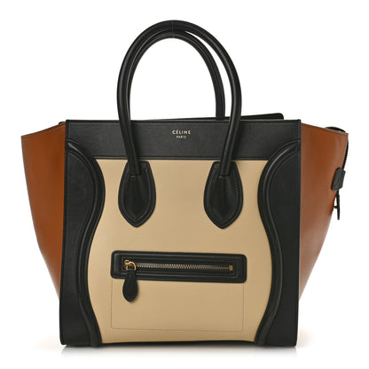 Celine Satin Calfskin Mini Tri-Color Luggage Seashell 1 of 15