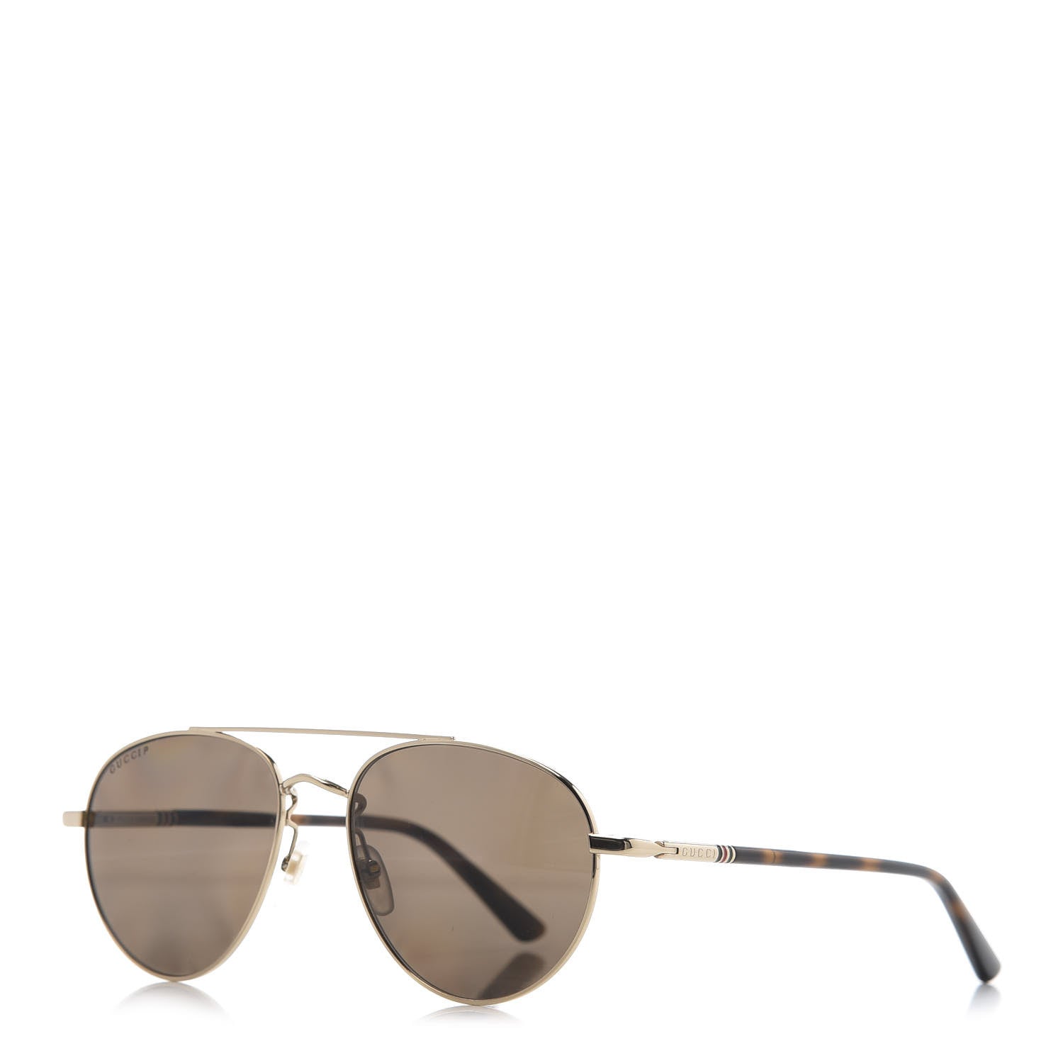 Gucci Metal Aviator Sunglasses GG0388S Gold 1 of 9
