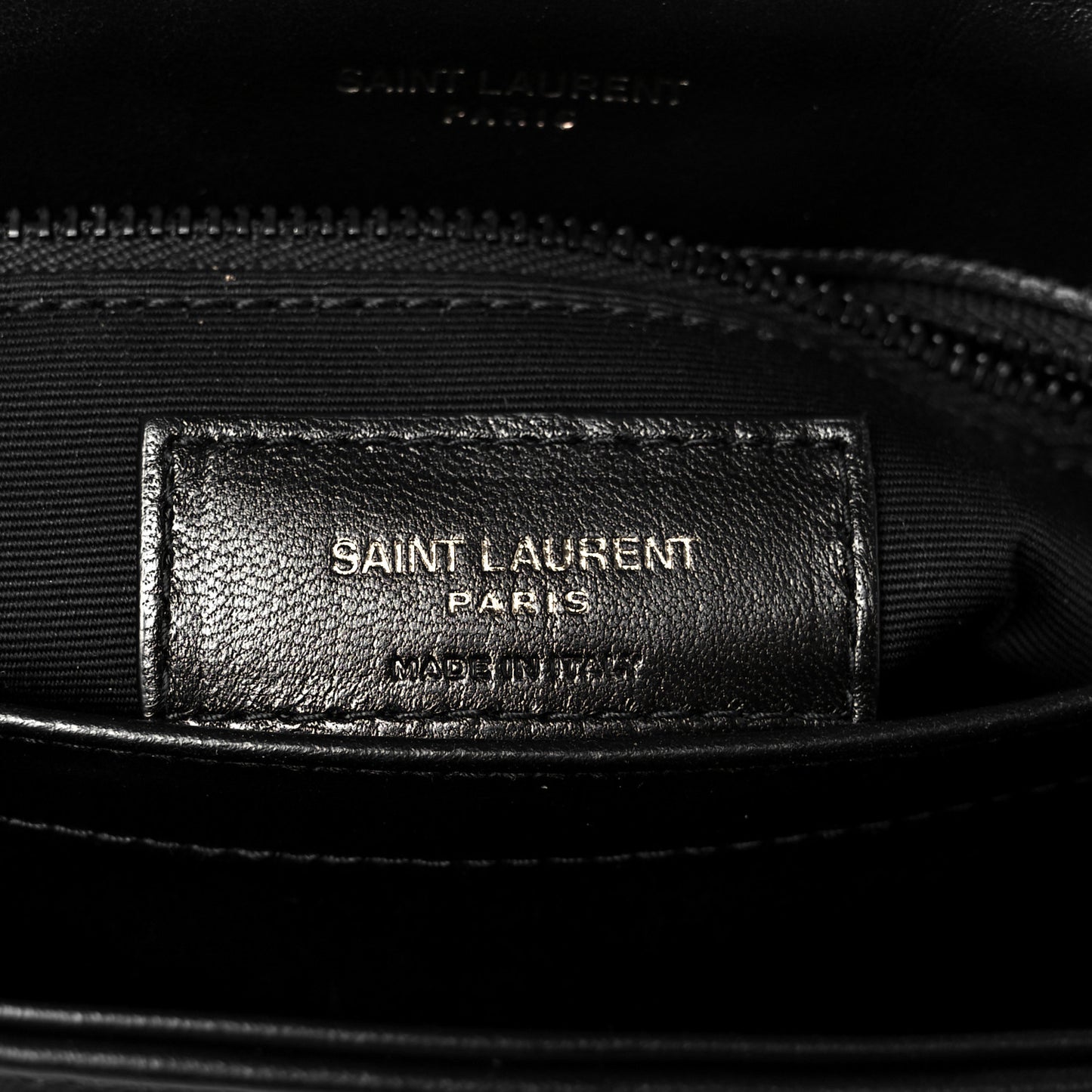 Calfskin Y Quilted Monogram Monochrome Toy Loulou Crossbody Bag Black