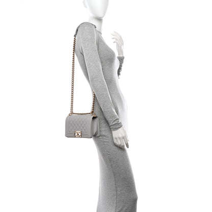 Chanel Caviar Quilted Small Boy Flap Light Grey 2 of 11