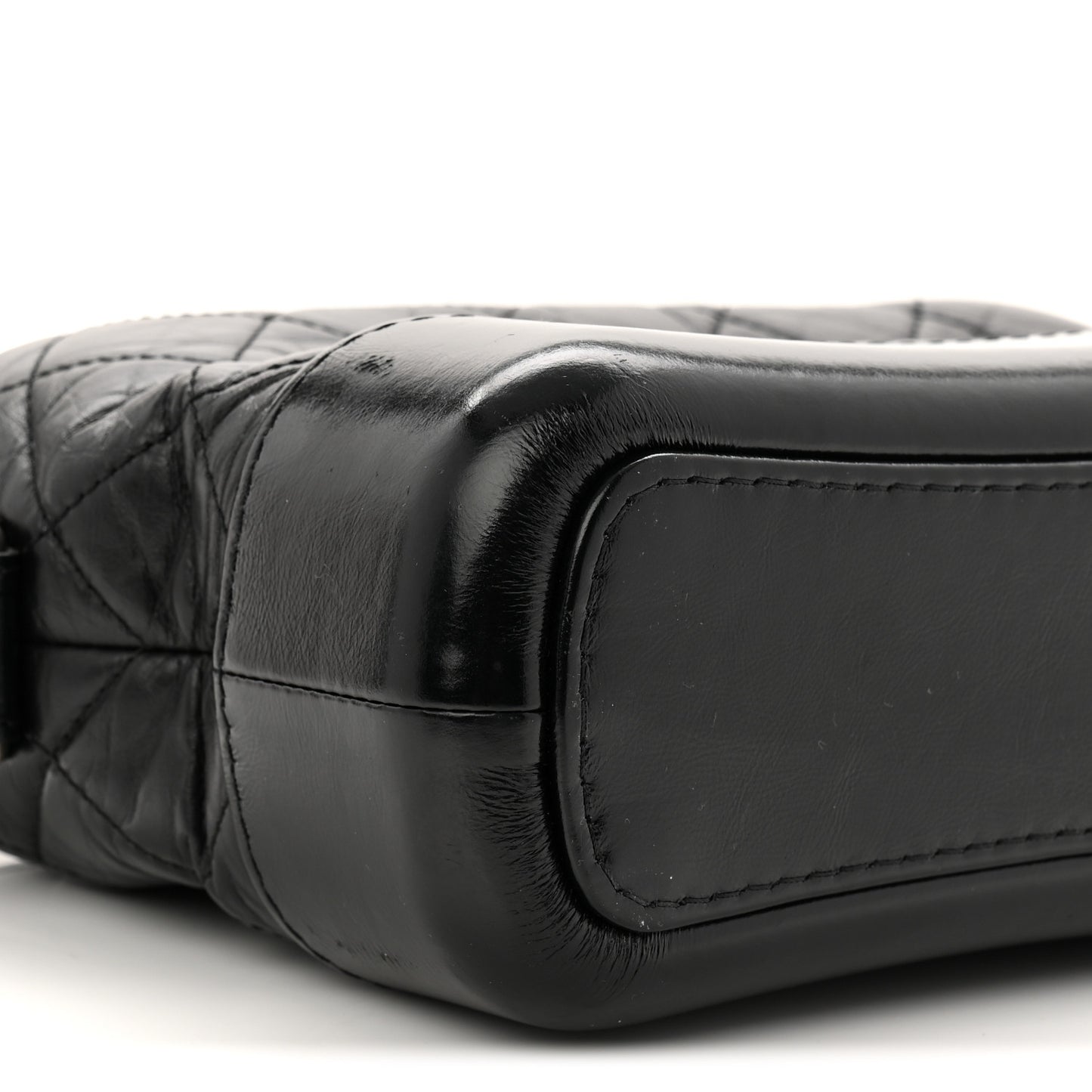 Aged Calfskin Quilted Small Gabrielle Hobo Black