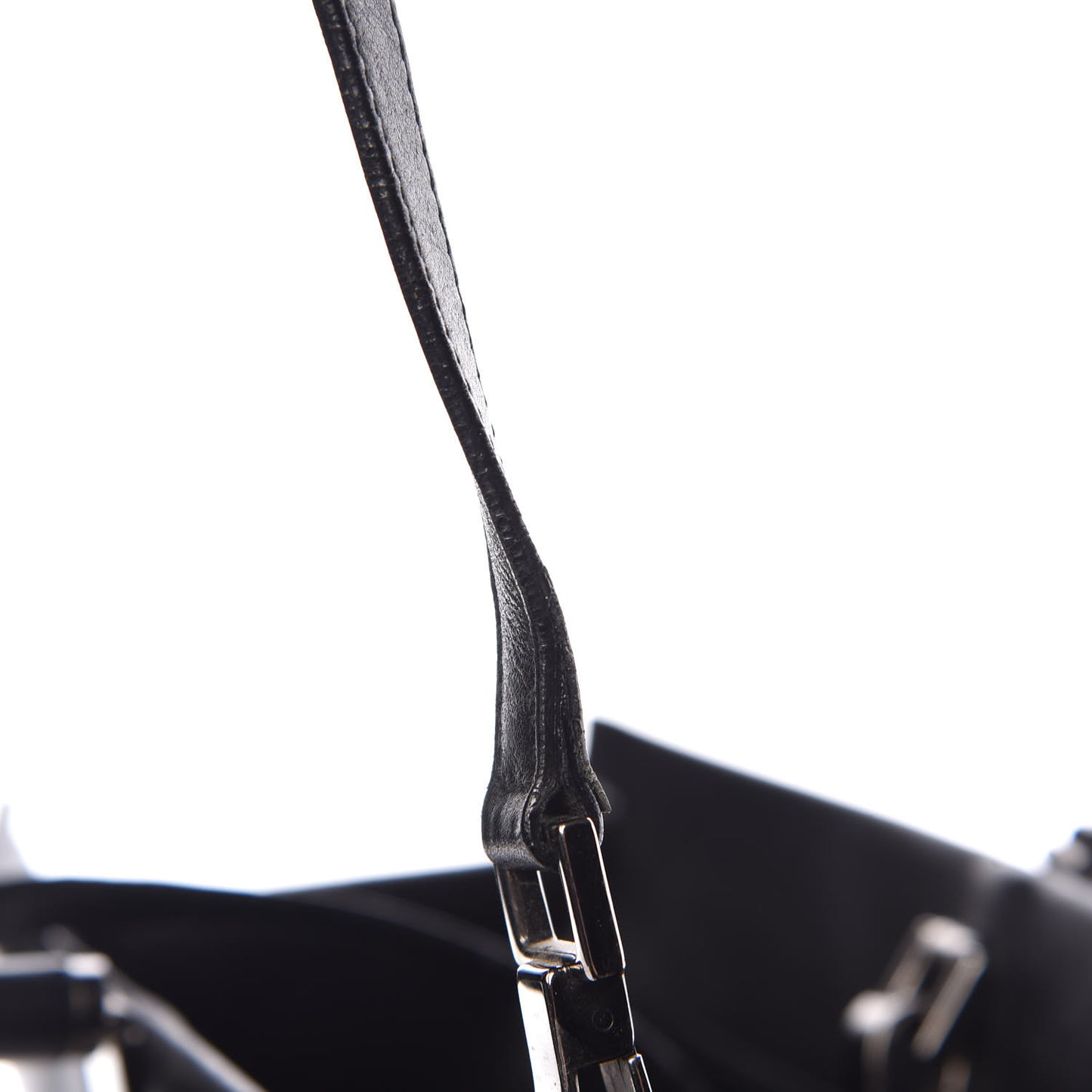 Calfskin Bamboo Top Handle Bag Black