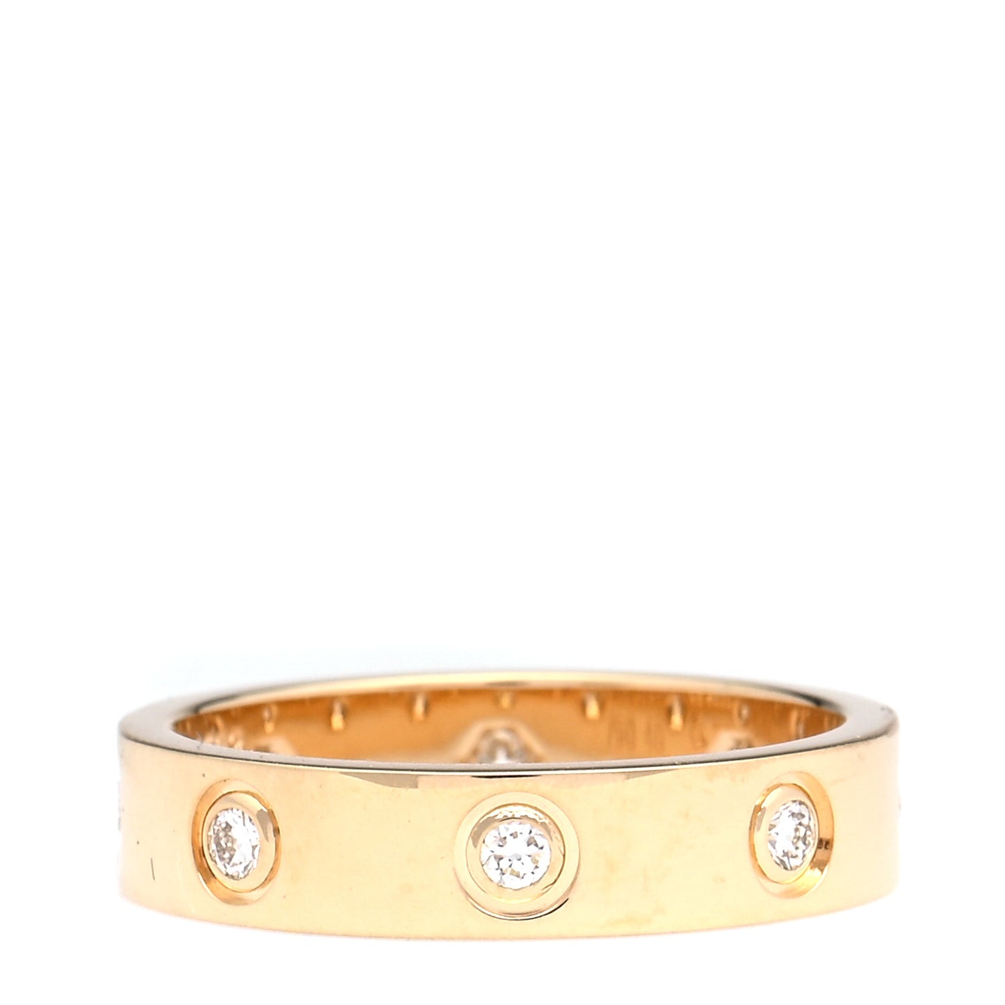 18K Yellow Gold 8 Diamond 4mm LOVE Wedding Band Ring 49 5