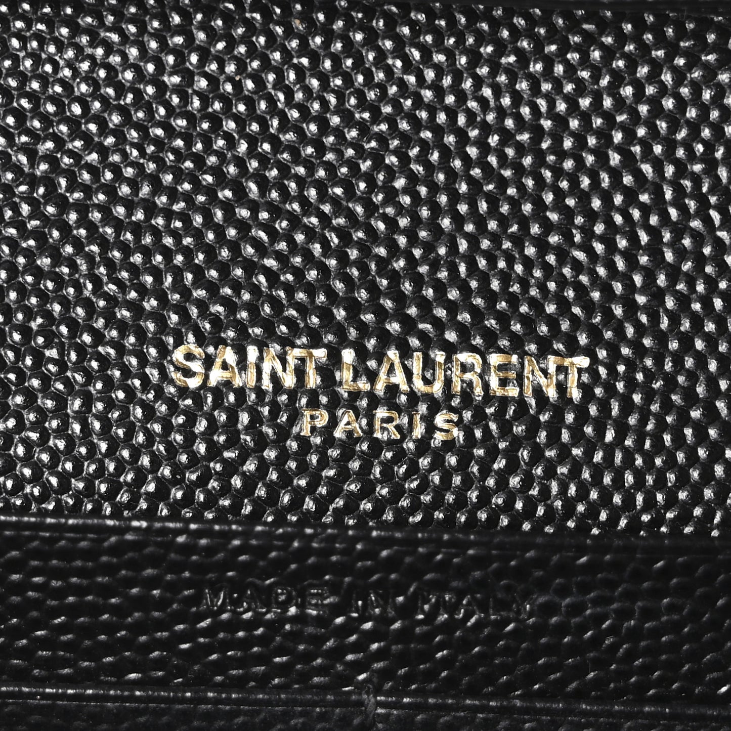 Grain De Poudre Matelasse Chevron Monogram Chain Wallet Black