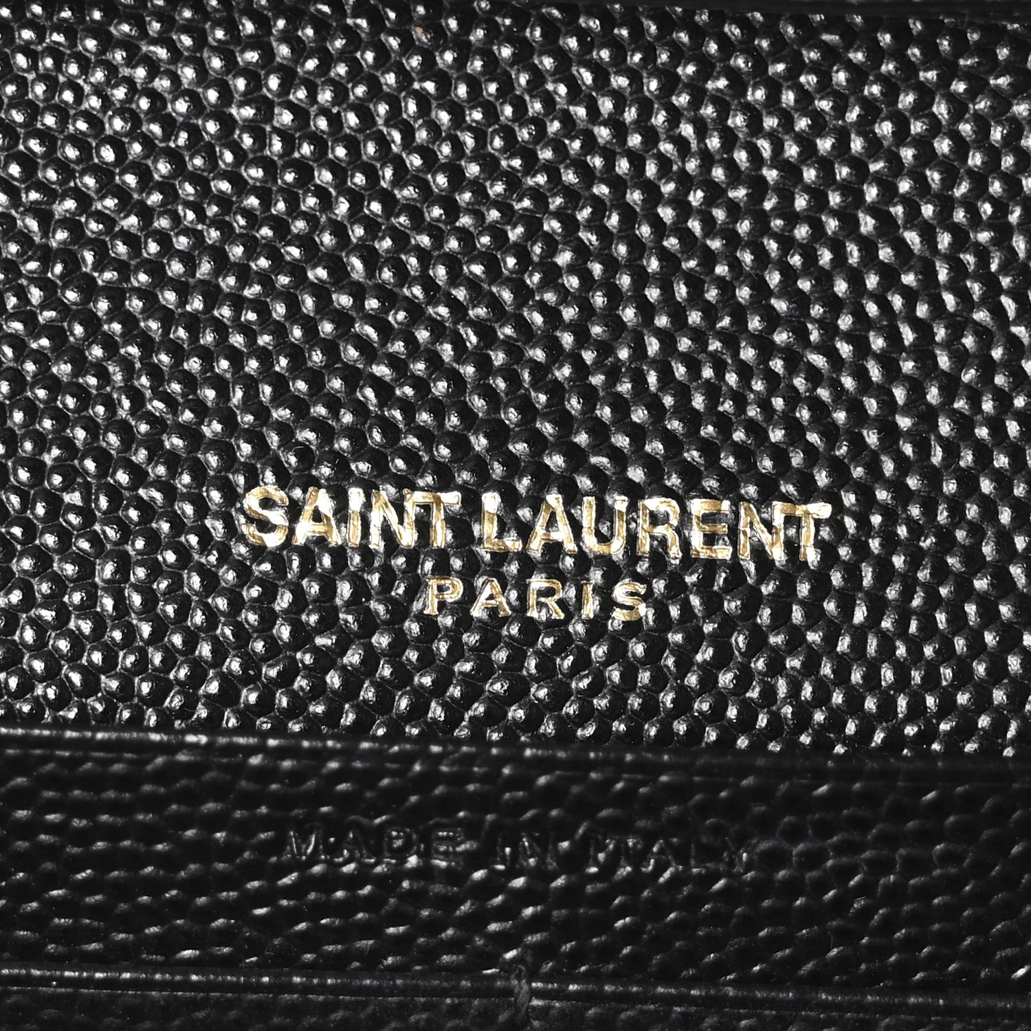Saint Laurent Grain De Poudre Matelasse Chevron Monogram Chain Wallet Black 6 of 10