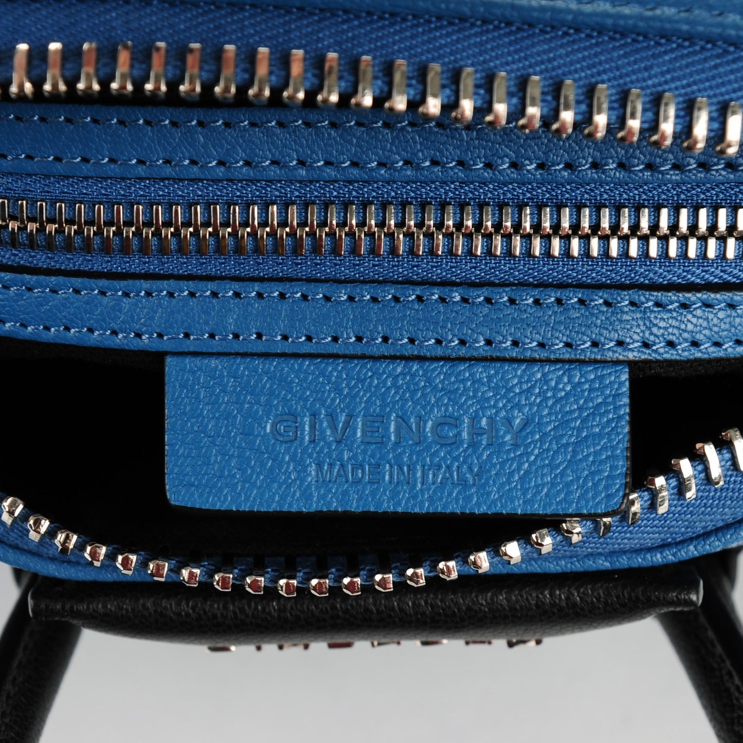 Sugar Goatskin Mini Tri-Color Antigona Blue Grey Black