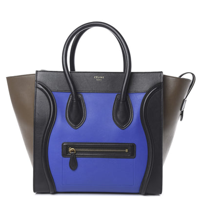 Celine Grained Calfskin Mini Tri-Color Luggage Indigo 1 of 10
